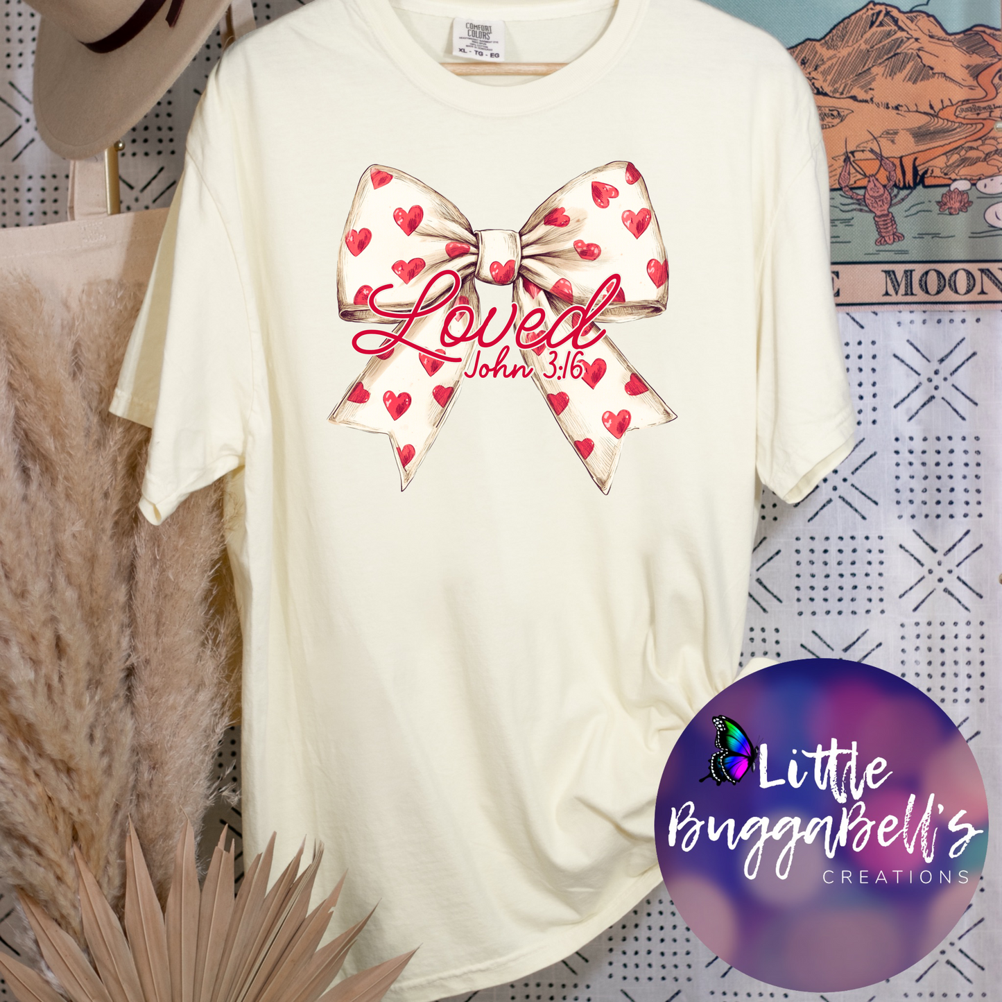 Comfort Colors Valentines Bow Shirt