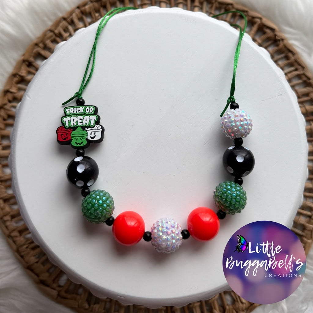 Triple McBuckets Adjustable Bubblegum Necklace