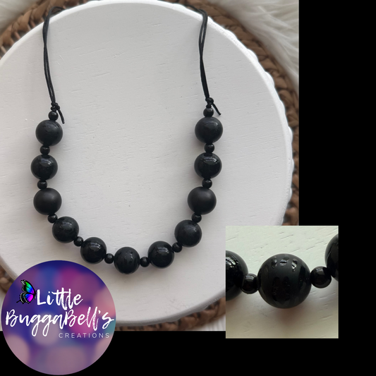 Black Leopard Silicone Necklace