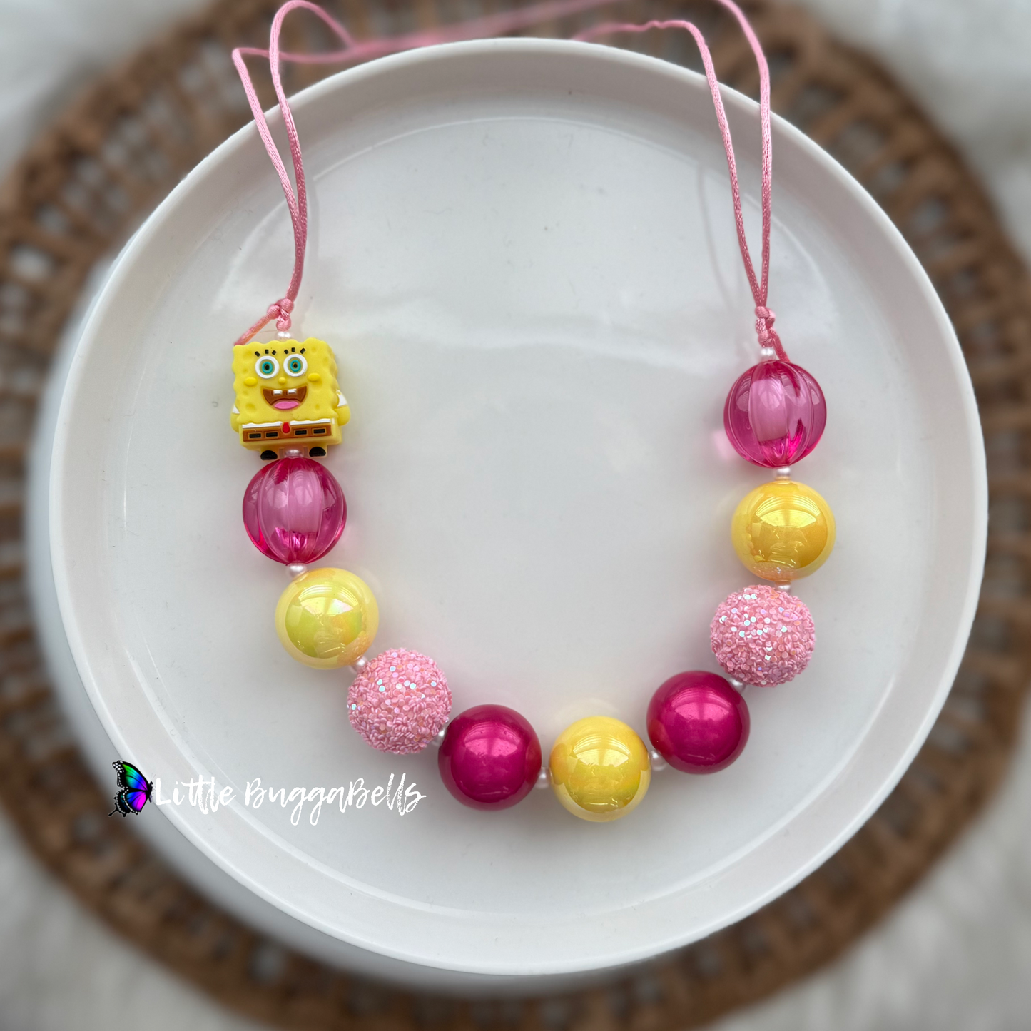 OOAK SpongeBob Necklace and Bracelet Stack Set