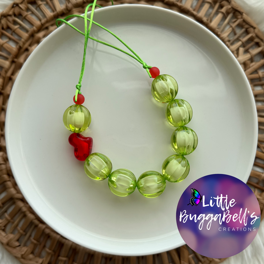 Green Guy Heart Adjustable Bubblegum Necklace