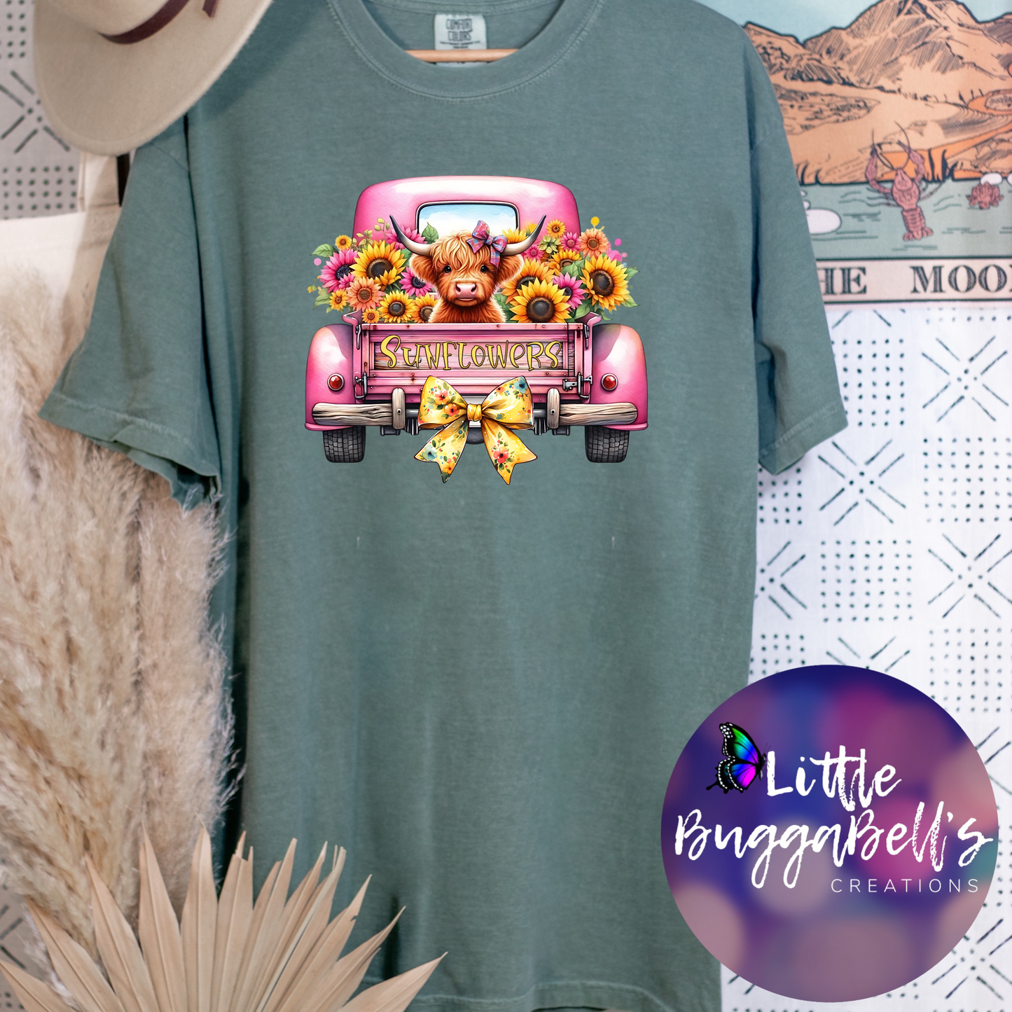 Comfort Colors Sunflower Cow Truck Shirt