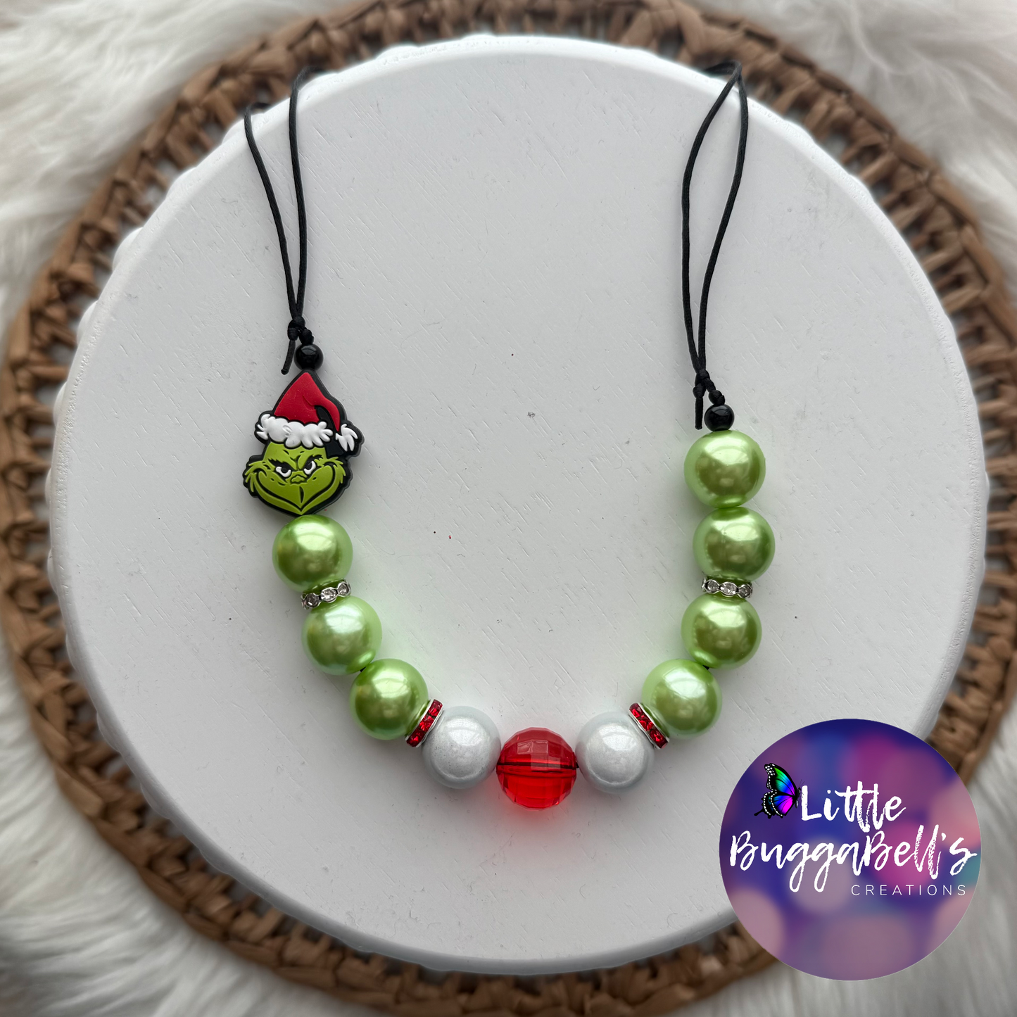 “Almost” Bitty Green Guy Adjustable Necklace