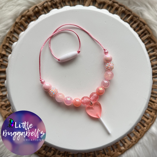 Peach Lollipop Choker Necklace