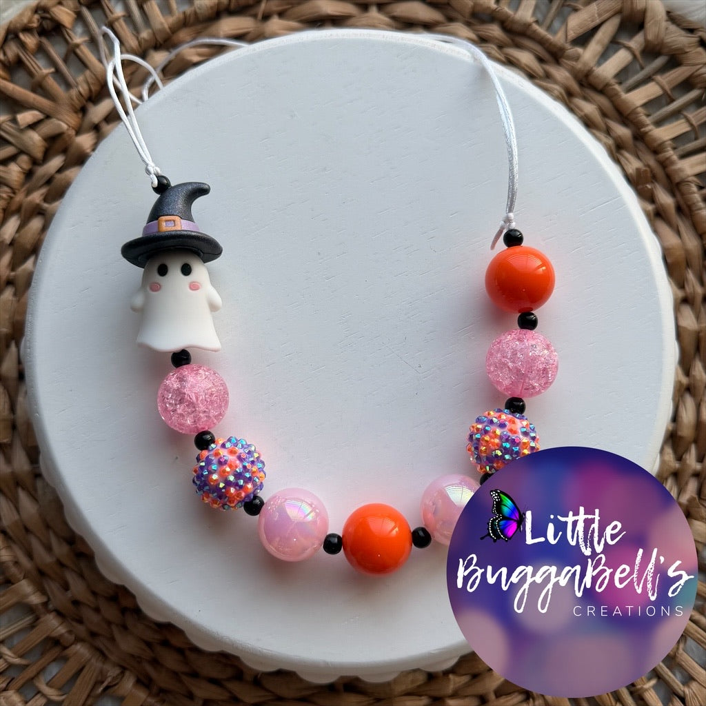 Witch Ghost Adjustable Bubblegum Necklace