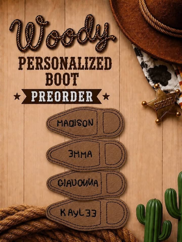Woody Personalized Feltie Preorder for Sunnies READ DESCRIPTION