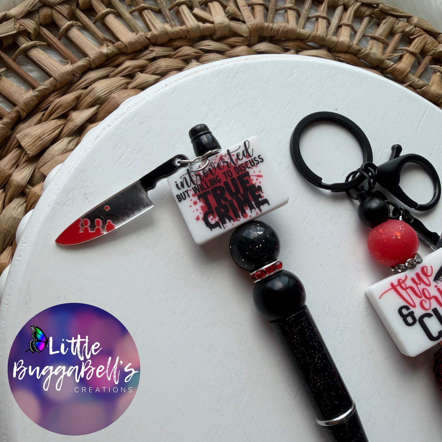 True Crime Keychain OR Pen