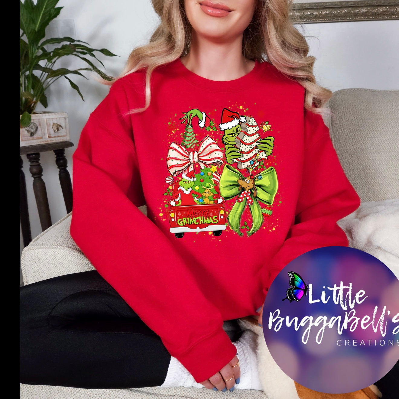 Debbie Tree Cake Green Guy Sweater