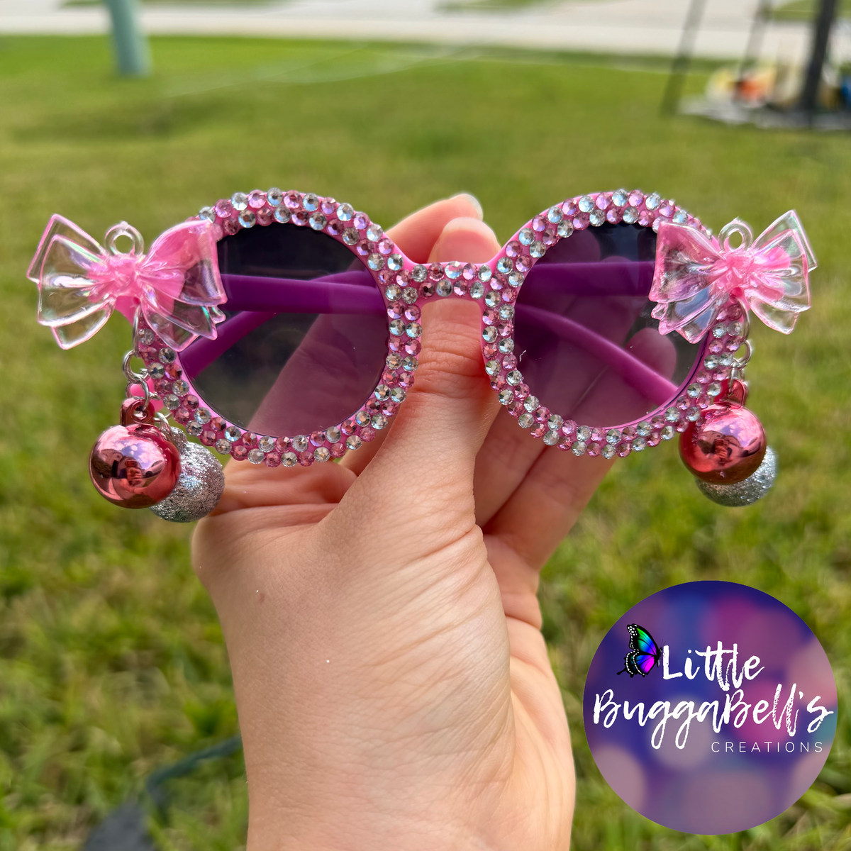Pink Bow & Dangle Ornament Sunnies