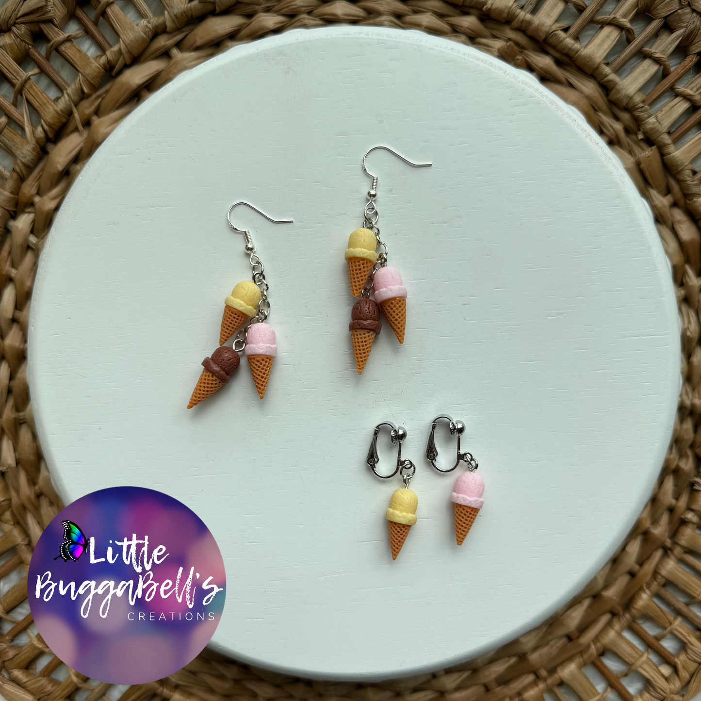 OOAK Ice Cream Earrings READ DESCRIPTION