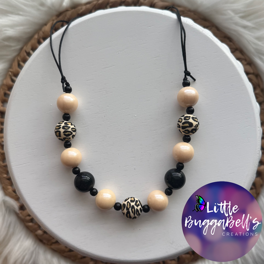 Cream Leopard Silicone Necklace