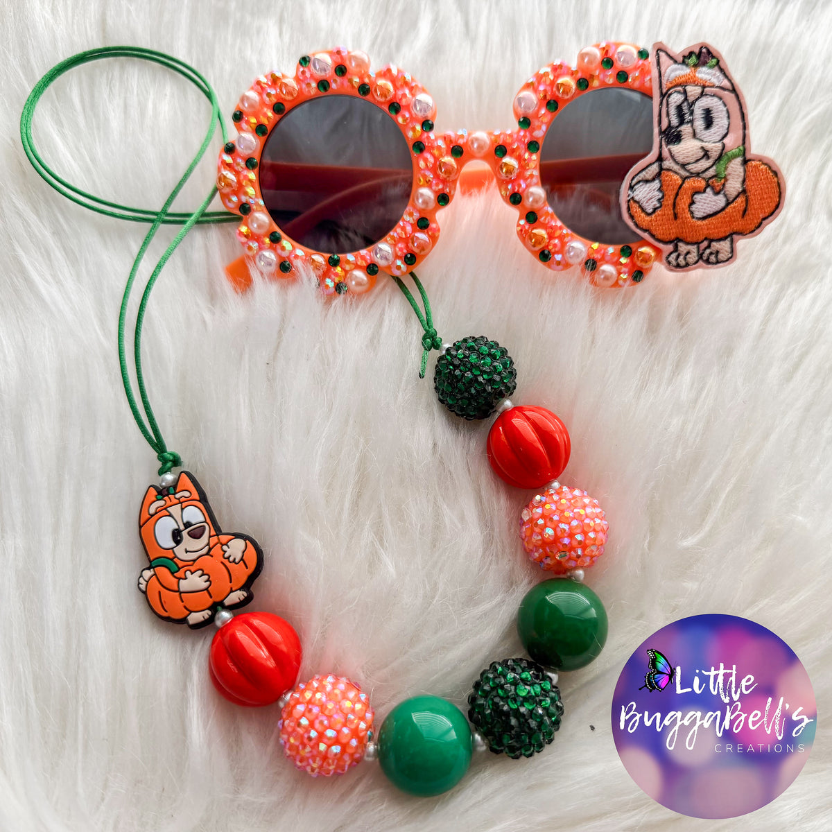 Orange Dog Vampire Sunnies and Necklace Bundle