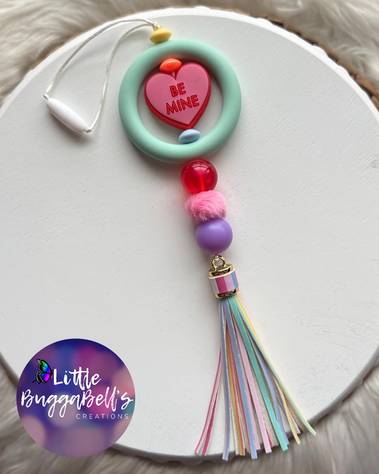 OOAK Conversation Hearts Car Charm
