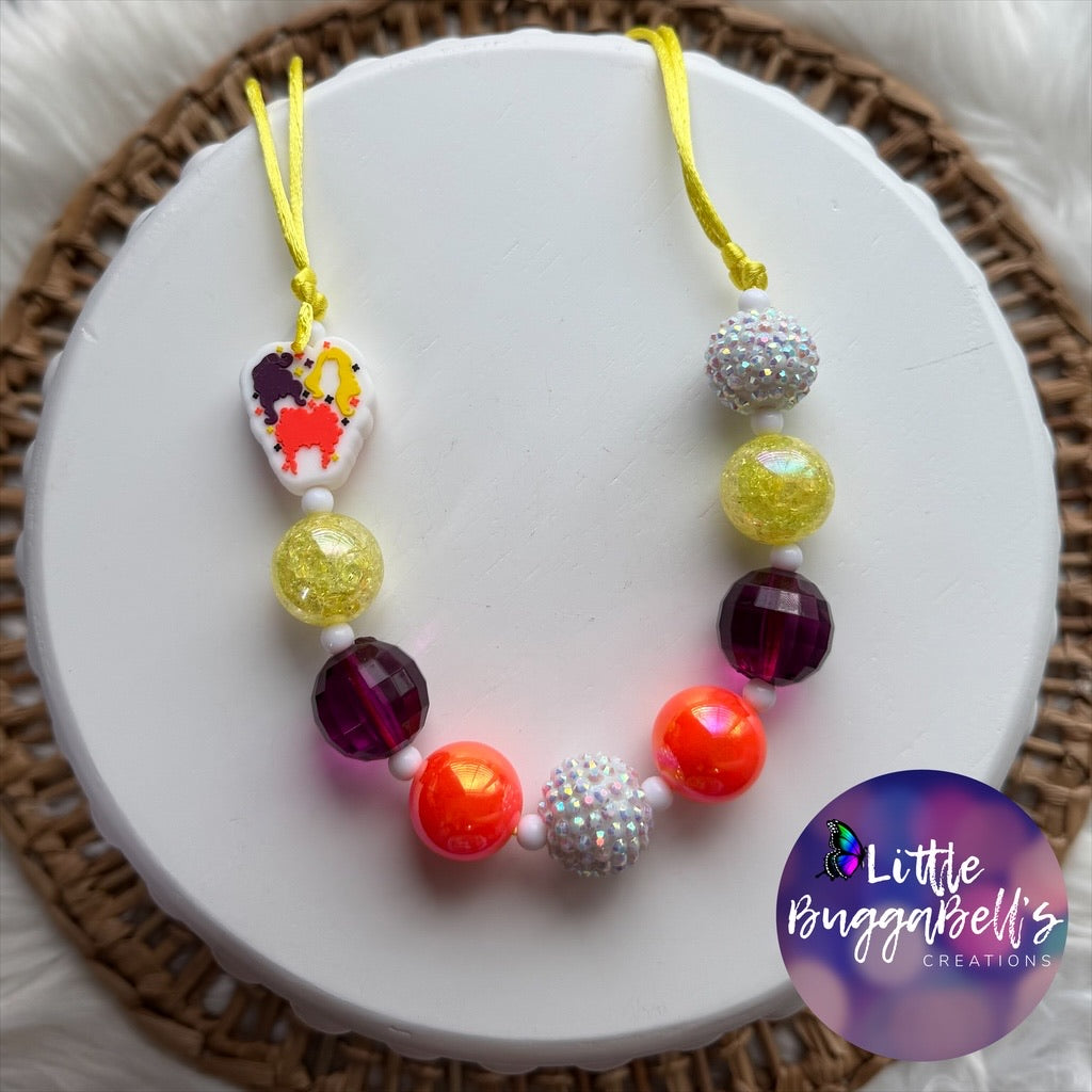Tri Witches Adjustable Bubblegum Necklace