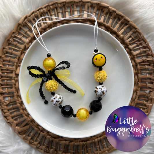 Bee-Utiful Bow Adjustable Bubblegum Necklace