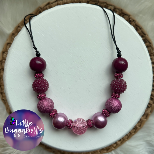 Mauve and Marvelous Bubblegum Adjustable Necklace