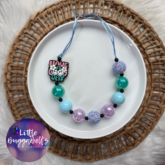 OOAK Have A Good Day Adjustable Bubblegum Necklace