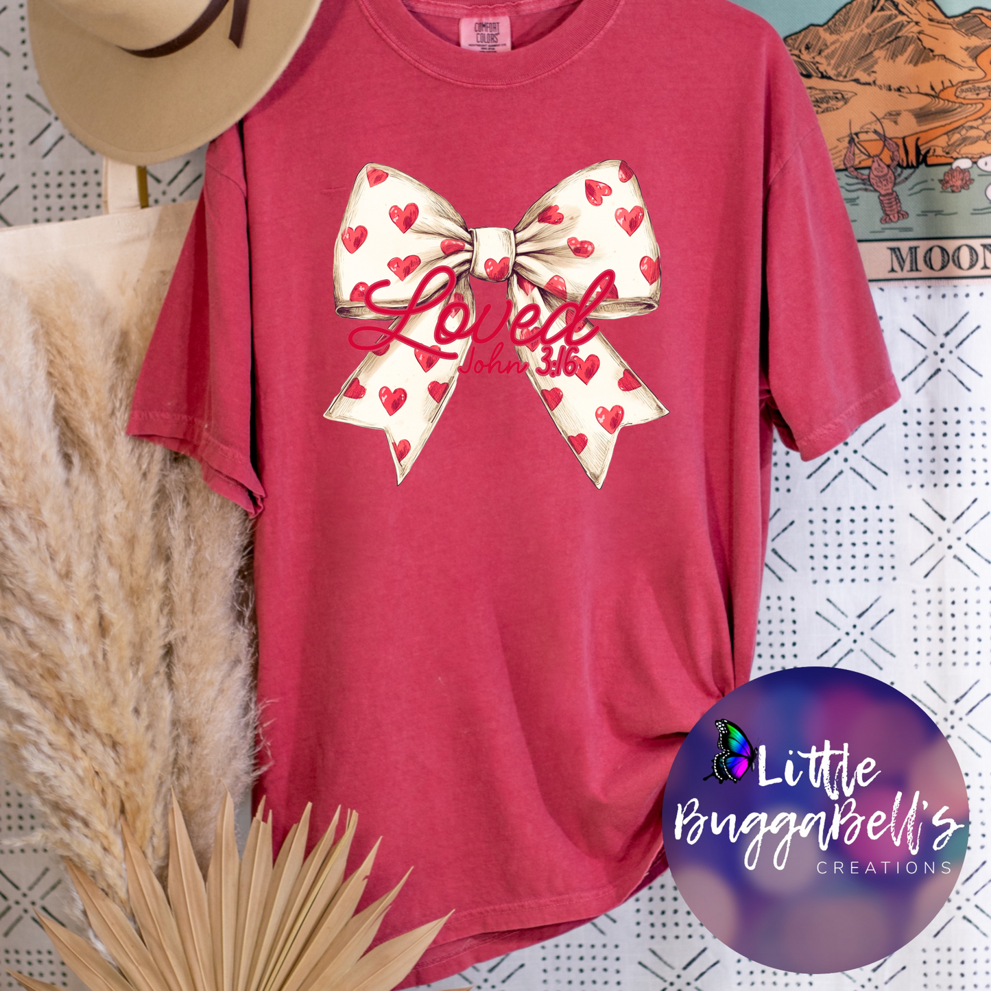 Comfort Colors Valentines Bow Shirt