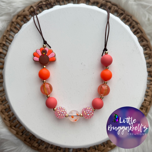 Gobblin Into Fall Turkey Silicone Adjustable Necklace