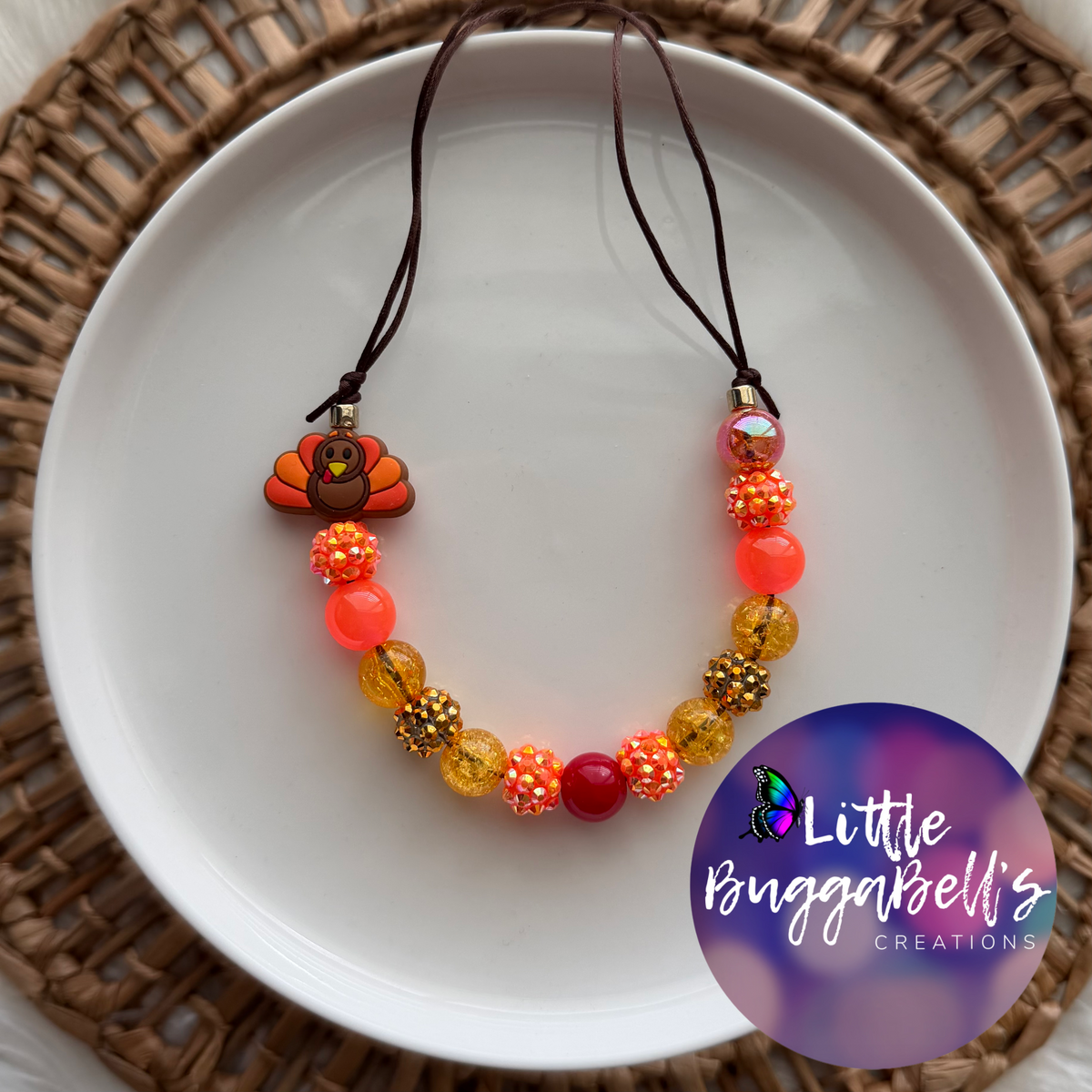 Tiny Turkey Adjustable Bitty Necklace