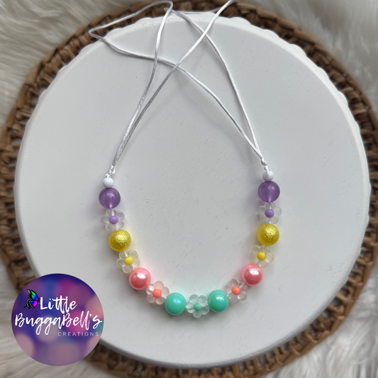 Neon Flower Adjustable Bitty Necklace