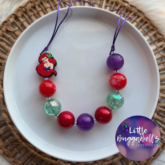 Mermaid Princess Adjustable Bubblegum Necklace