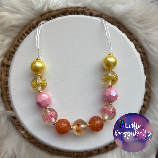 Boho Flower Bubblegum Necklace