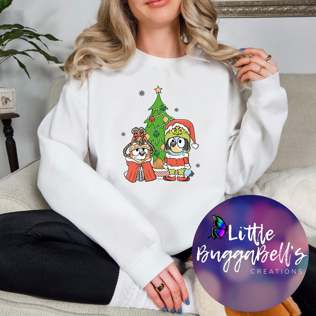 Blue Dog Green Guy Sweater