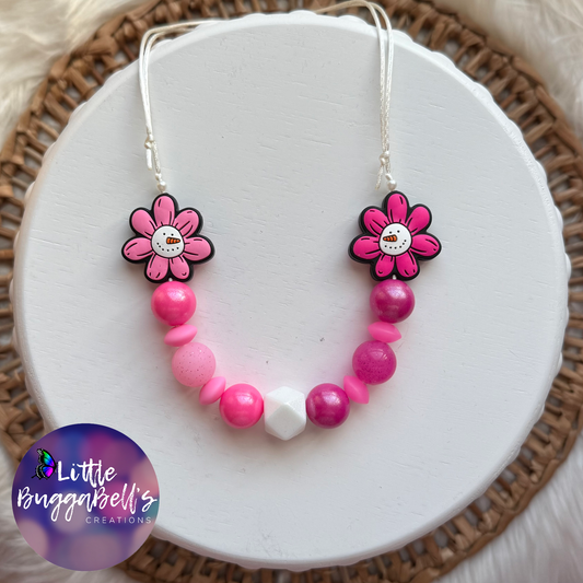 Frosty Flowers Adjustable Silicone Necklace