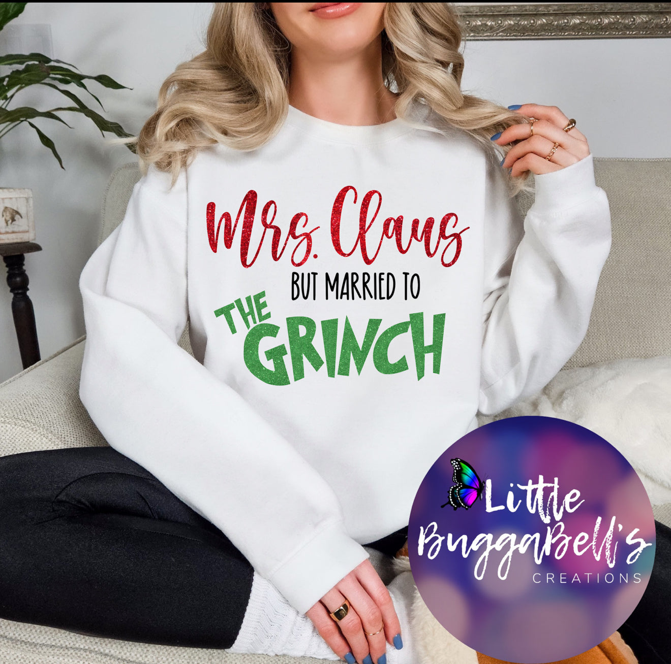 Mrs Claus Married to the Green Guy Sweater