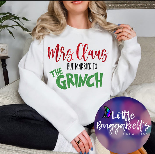 Mrs Claus Married to the Green Guy Sweater