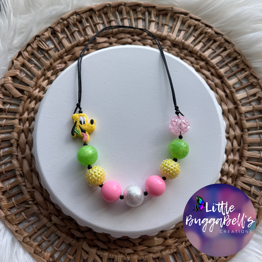 OOAK Pluto Adjustable Bubblegum Necklace