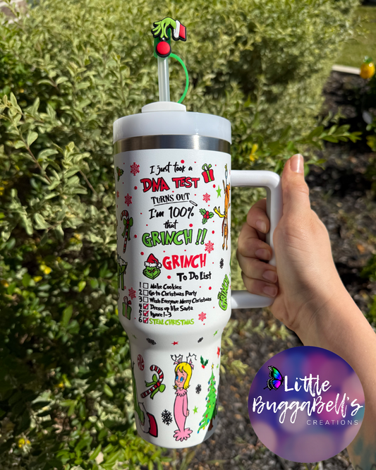 40 oz DUPE Green Guy Fully Wrapped Tumbler