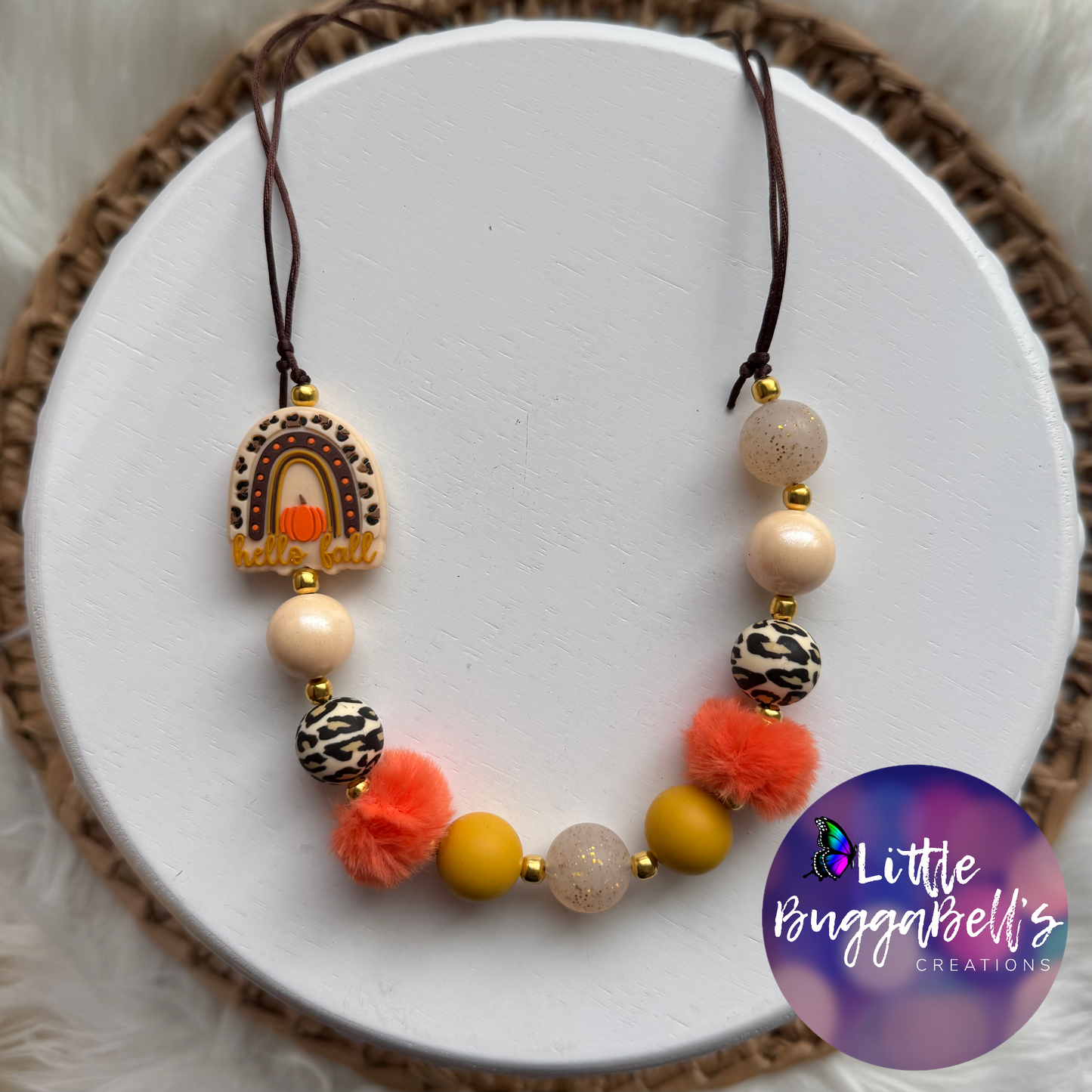 OOAK Silicone Fall Rainbow Necklace