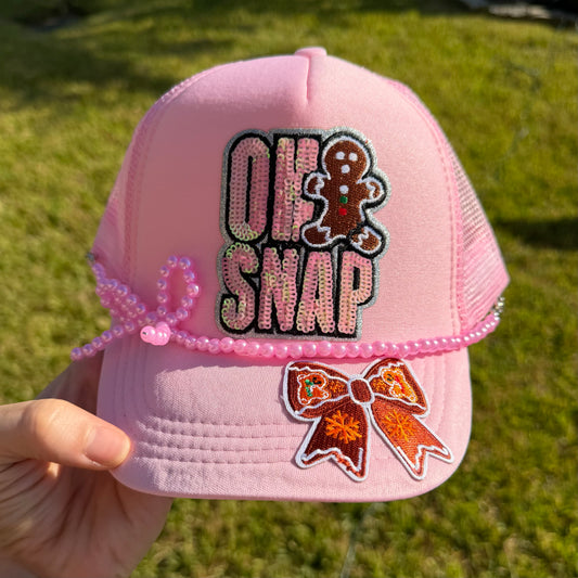 KIDS Oh Snap Gingerbread Adjustable Trucker Hat