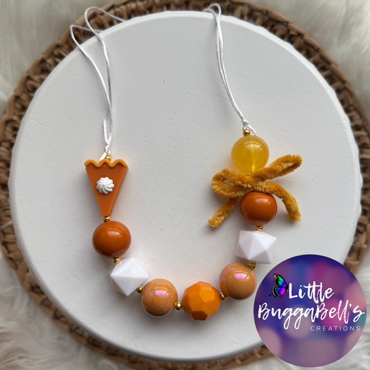 OOAK Bubblegum Pumpkin Pie Necklace
