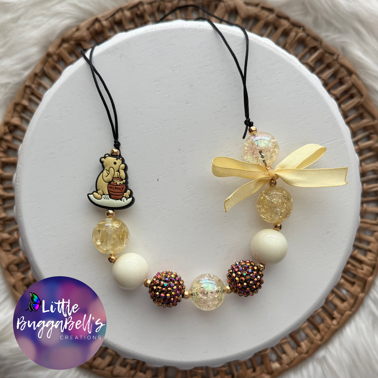 Honey Bear Adjustable Bubblegum Necklace