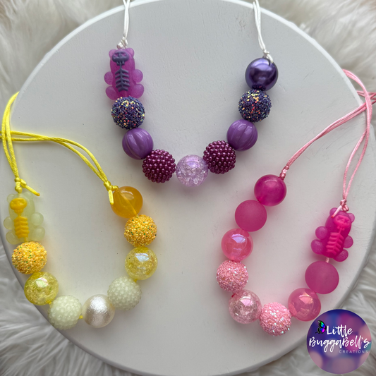 Glow In The Dark Skelly Gummy Bear Adjustable Necklace