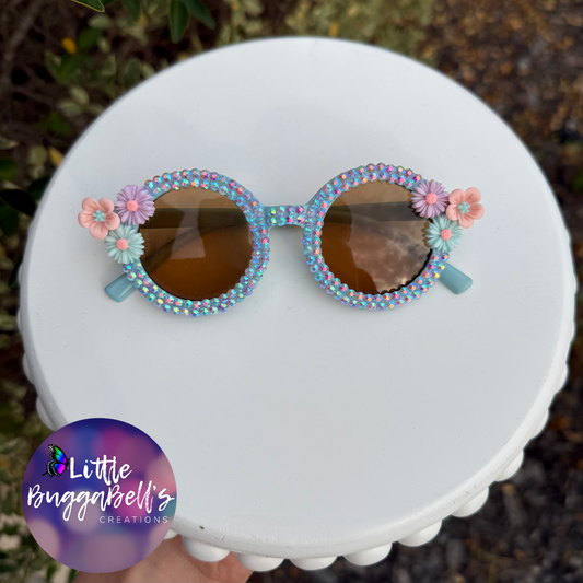 OOAK Blue Daisies Sunnies