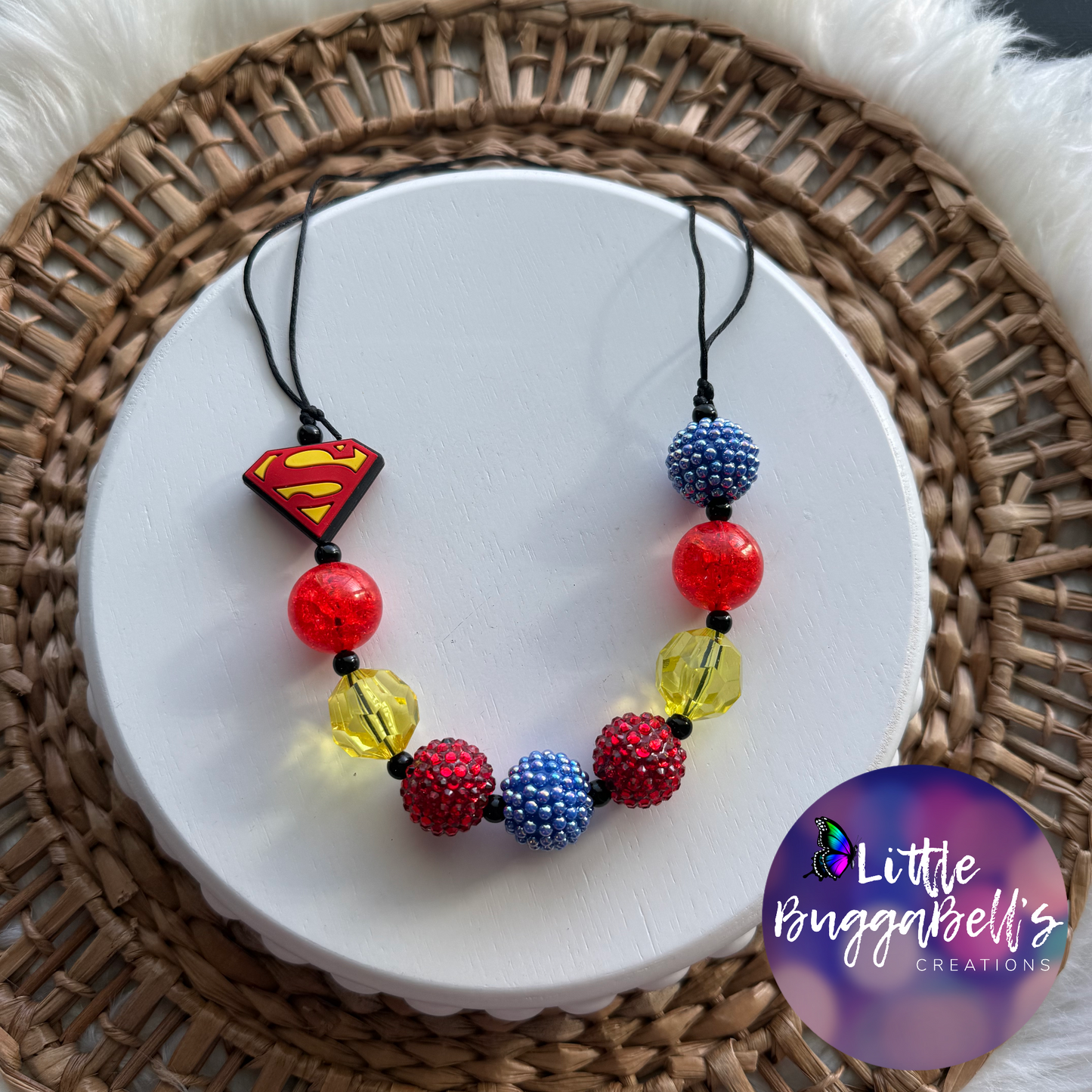 Super girl adjustable bubblegum necklace