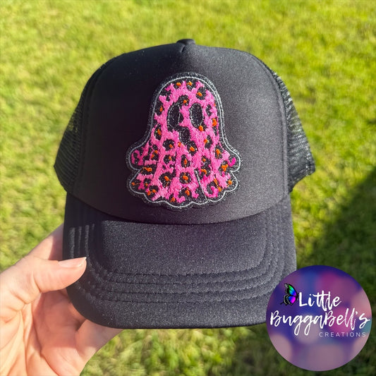 KIDS Leopard Ghost Adjustable Trucker Hat