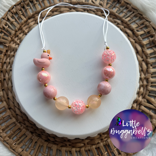Queen Duckingham Adjustable Bubblegum Necklace