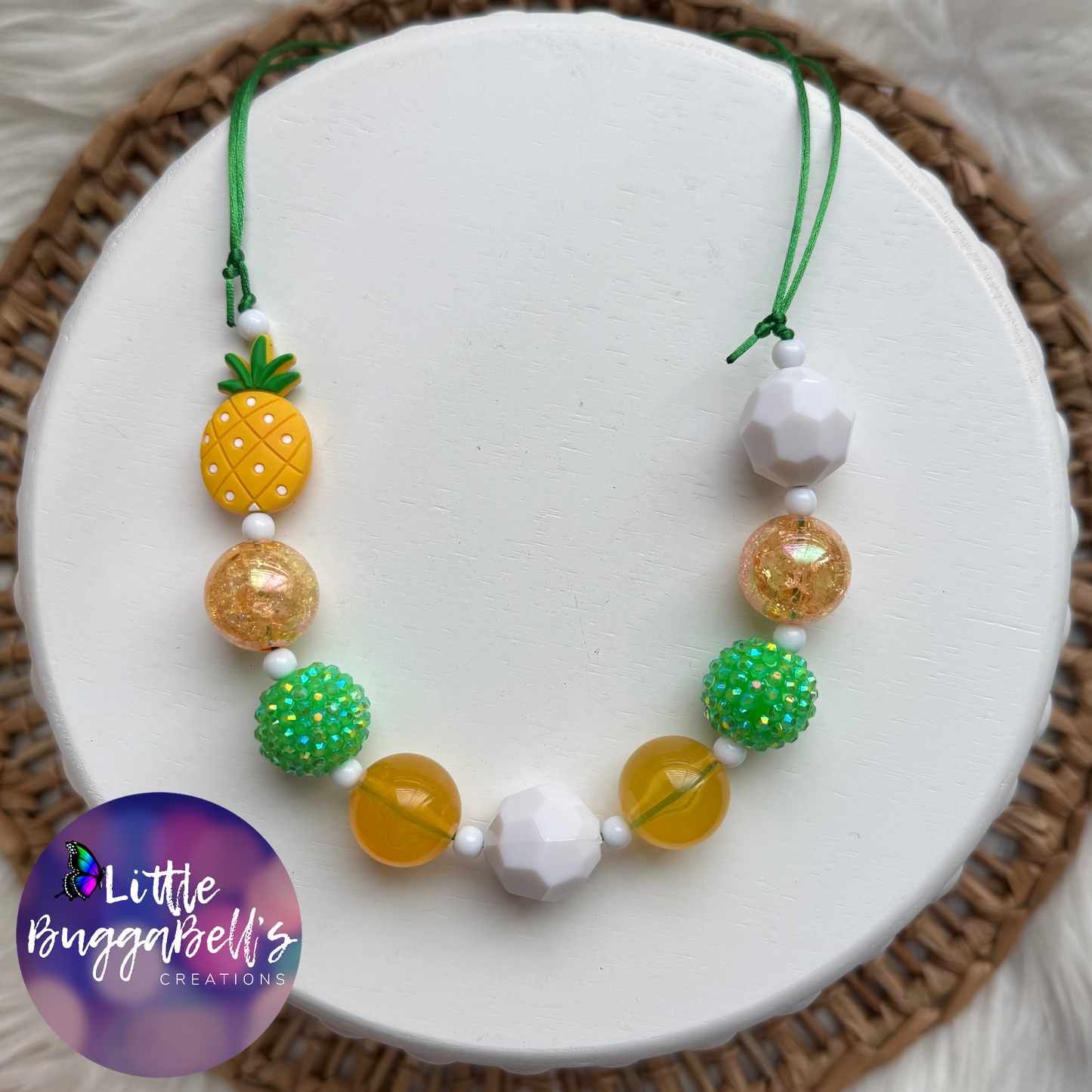 Pineapple Bubblegum Adjustable Necklace