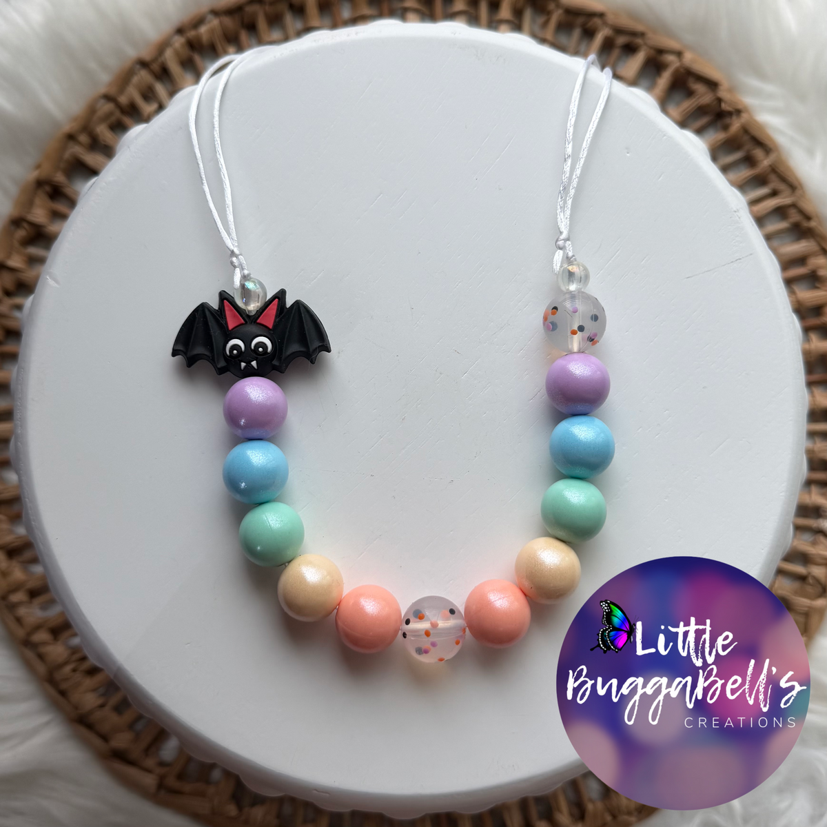 Pastel Bat Silicone Adjustable Necklace
