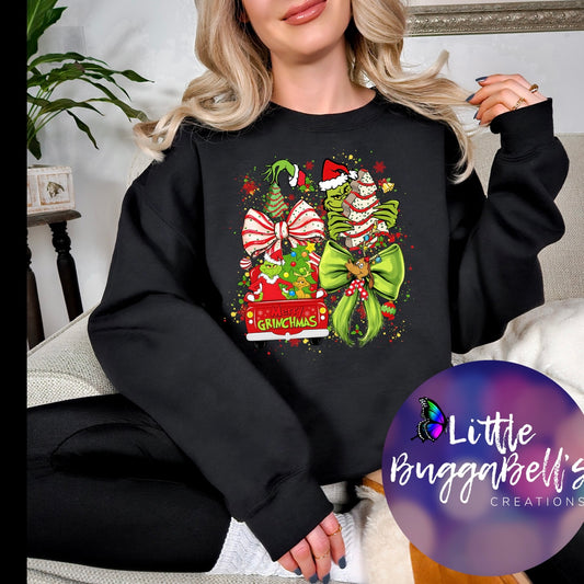 Debbie Tree Cake Green Guy Sweater