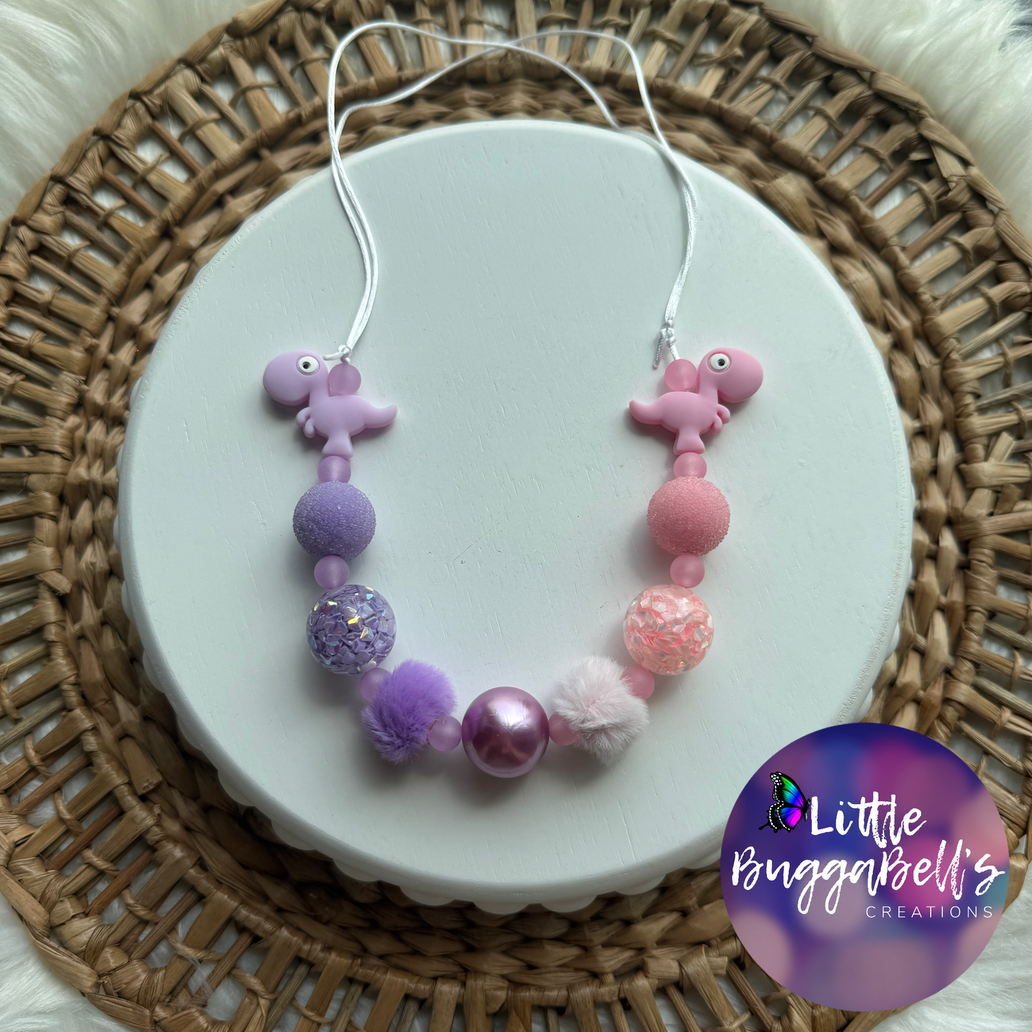 GirlySaurus Adjustable Bubblegum Necklace