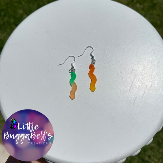 Gummy Worms Earrings READ DESCRIPTION
