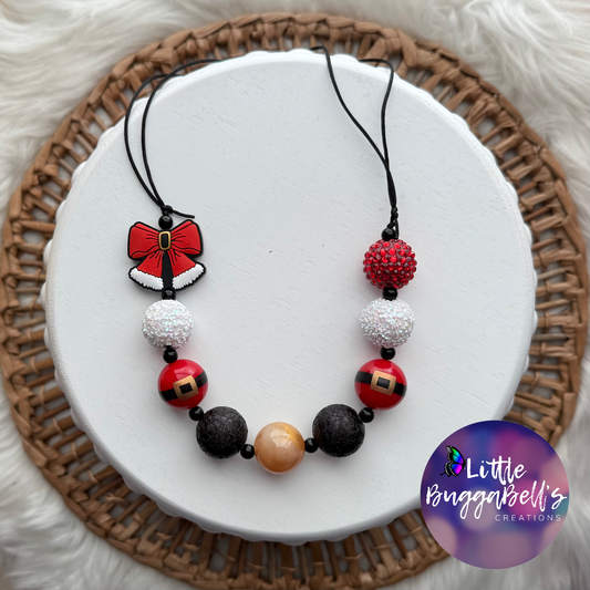 Santa Bow Bubblegum Adjustable Necklace