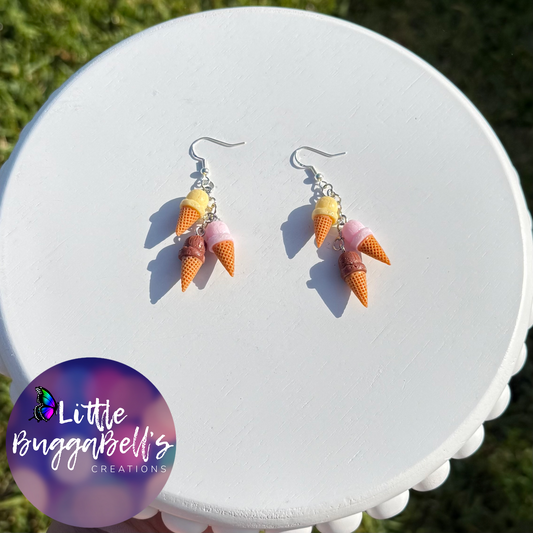 OOAK Ice Cream Earrings READ DESCRIPTION