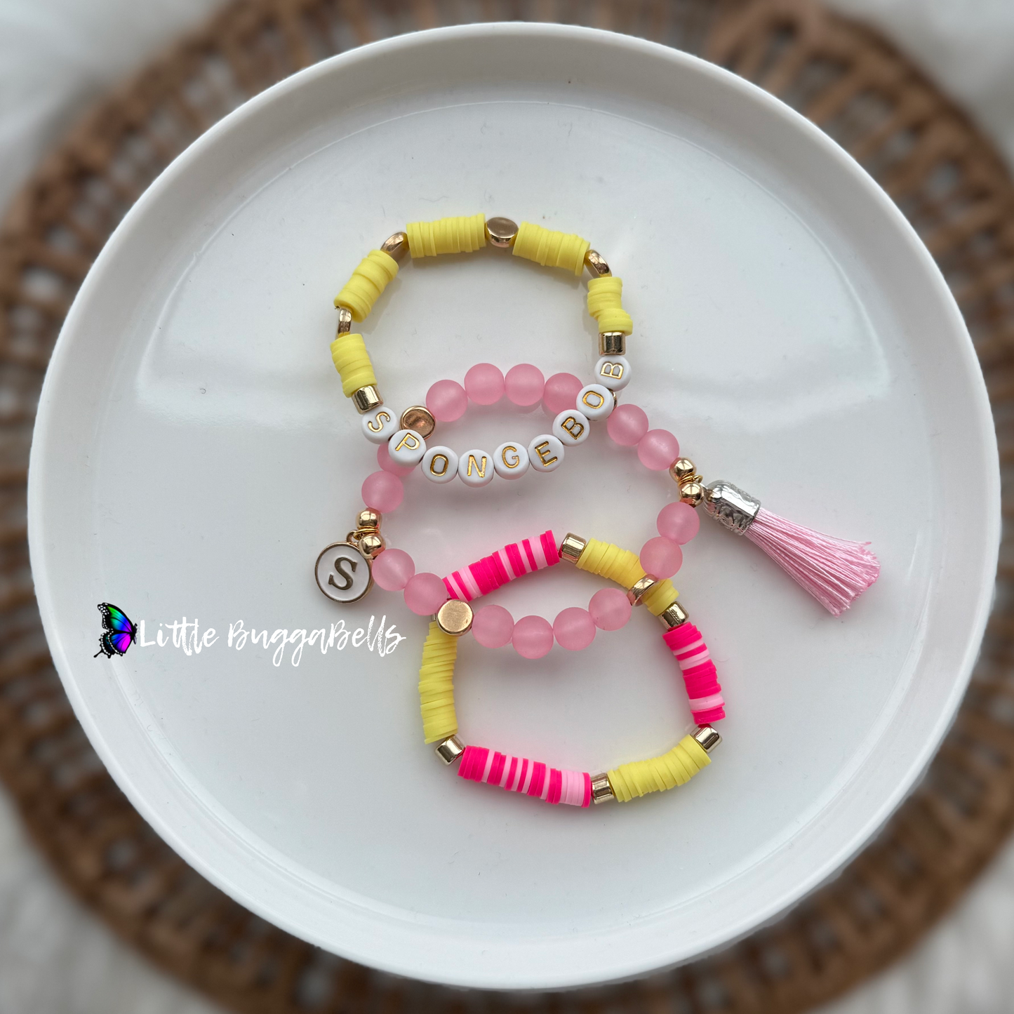 OOAK SpongeBob Necklace and Bracelet Stack Set